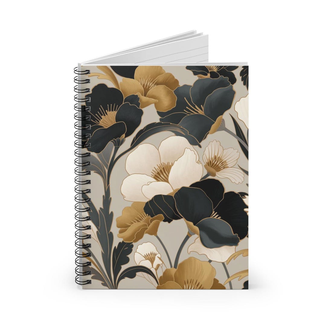 Vintage Floral Notebook Spiral Notebook | Ruled Lined Journal - Etsy