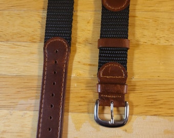 Black and Brown Swiss Army Style Watch Band