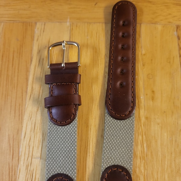Brown and Tan Swiss Army Style Watch Band
