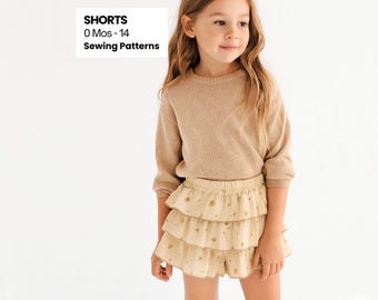 Summer Shorts Sewing Pattern for Babies & Kids (PDF): Ruffled Flare Shorts DIY