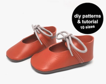Baby shoe pattern to make fun baby shoes! Download the baby bootie pattern, print the shoe template and make shoes to complete a baby outfit