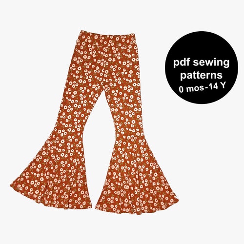 Baby and Kids Bell Bottom Leggings Pattern and Flare Legging Etsy