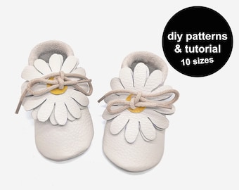 Daisy Baby Bootie Sewing Pattern: Moccasin Template (PDF)