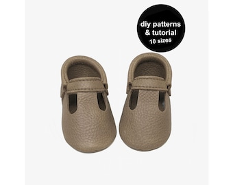 Baby Shoe Pattern: DIY Leather Moccasins & Mary Janes (PDF)