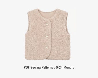 Baby & Kids Vest Sewing Pattern: Reversible Gilet (PDF Pattern)