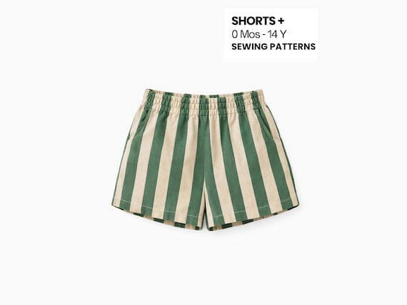 Kids Shorts Sewing Pattern: Easy DIY Baby & Child Shorts (PDF Download, Sizes 0 months–14 Years)