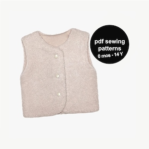 Wykrój na kamizelkę dla niemowląt i dzieci: dwustronna kamizelka (wykrój w formacie PDF)