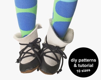 Baby shoe sewing patterns to make the best birthday gift. Get this baby booties pattern and make the coolest baby boots for warm feet now!