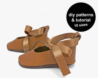Baby Booties Sewing Pattern: Mary Jane Style, 10 Sizes (PDF Pattern)
