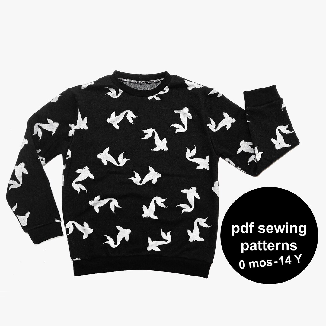 Kids Sweater Sewing Pattern for Babies and Kids to 14 Years. Make a