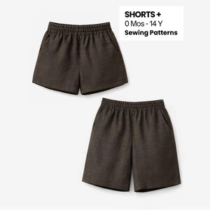 Patrón de costura para pantalones cortos infantiles: Patrón de Simle Sew para bebés y niños de hasta 14 años (patrón en PDF)