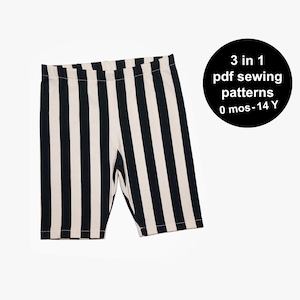 Kids Leggings & Bike Shorts Sewing Pattern: 0 Months to 14 Years (PDF Pattern)