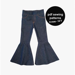 Kinder Schlaghose PDF Schnittmuster: Schlag Leggings 0-14 Jahre (DIY Nähen)