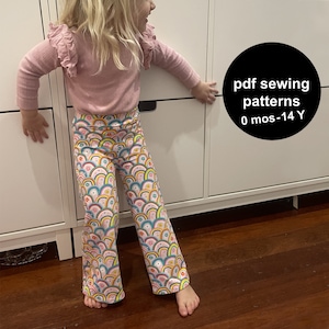 Wide Leg Baby Pants Sewing Pattern: Knit Leggings (PDF Pattern)