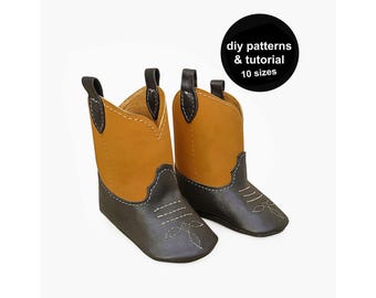 Baby Cowboy Boots Sewing Pattern (PDF Template)
