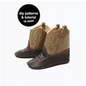 Patrón de botín vaquero: Plantilla para hacer zapatos de bebé (Descargar PDF)