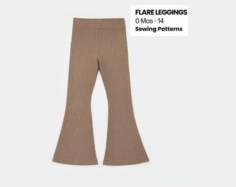 Patrón de pantalones acampanados para niñas: Patrón de costura en PDF fácil para bebés, niñas pequeñas y adolescentes.