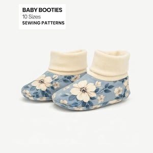 Patrón de costura en PDF para zapatos de bebé: Botines reversibles de tela para hacer tú mismo (0 meses-3 años)