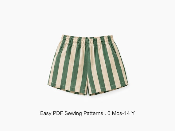 Kids Shorts Sewing Pattern: Easy DIY Baby & Child Shorts (PDF Download, Sizes 0 months–14 Years)