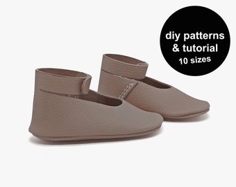 Baby Booties Sewing Pattern: DIY Leather Mary Janes (PDF Download)