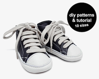Baby High Top Sneaker Sewing Pattern: DIY Baby Booties (PDF Download)