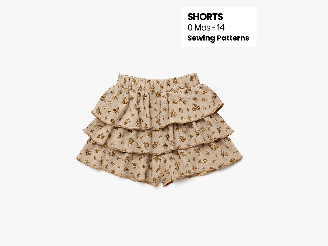 Flare Shorts Sewing Pattern (PDF Download): Ruffled Baby & Kids Shorts ...