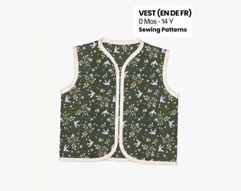 Baby & Kids Vest Sewing Pattern: DIY Gilet with or without Snap Closure (PDF pattern)