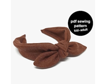 Headband Sewing Pattern with Bow: Toddler, Kid, Adult (PDF Pattern)