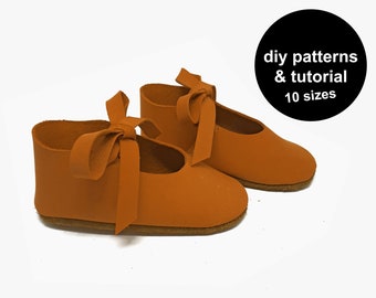 Girly Baby Shoe Sewing Pattern: Leather Mary Janes (PDF)