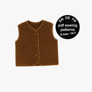 Kids Vest Sewing Pattern: Baby Gilet, Body Warmer (PDF Pattern)