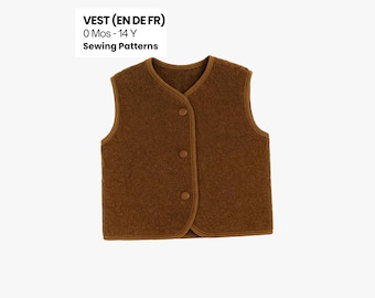 Naaipatroon kindervest: babygilet, bodywarmer (pdf-patroon)