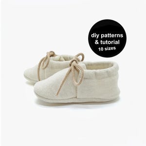 Baby Booties Sewing Pattern: DIY Moccasins, 10 Sizes (PDF Pattern)