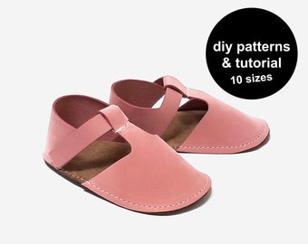 Baby booties pattern to make fun baby sandals yourself. Get this baby shoe pattern, print this baby booties pattern and start sewing shoes!