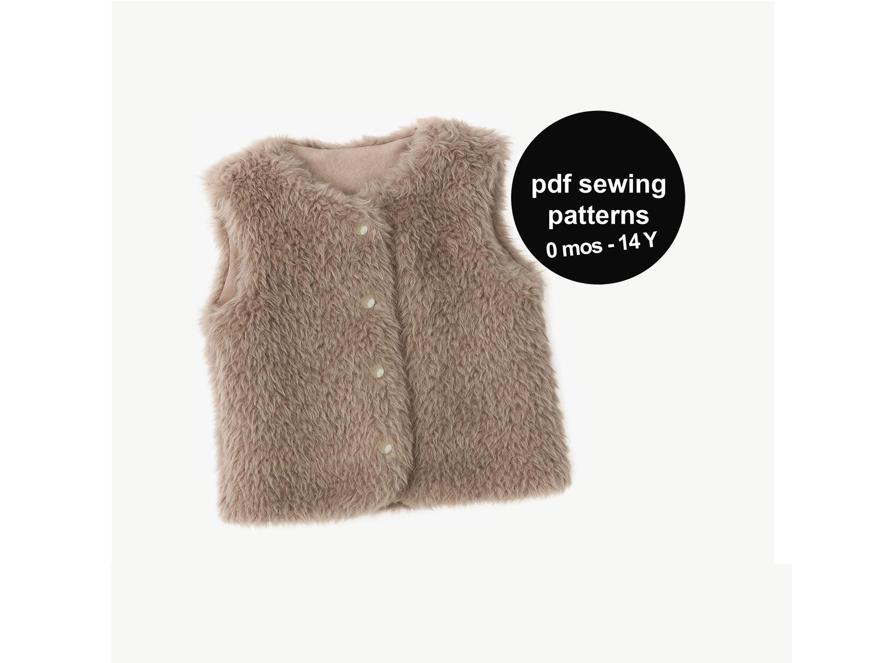 Petit Gilet Marron à Fourrure Et Doublure Satin Taille 8-10 By Avenue - Occasion Très Bon état