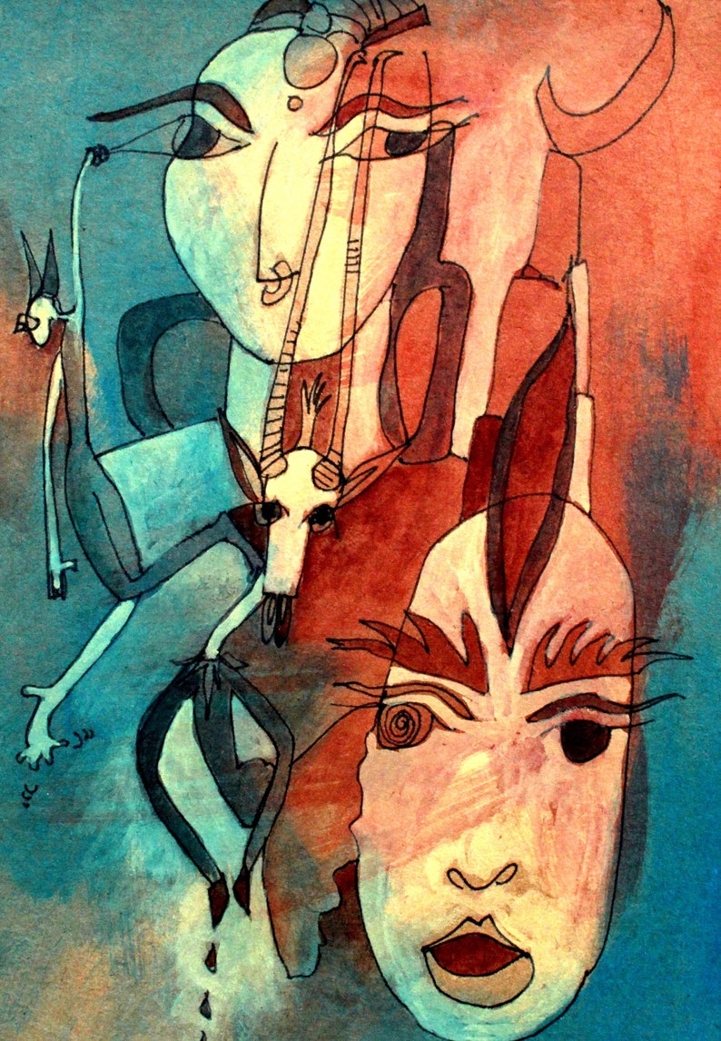 Goat Dawn Greeting Card