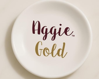 Texas A&M Ring Dish: Aggie Grad Gift, Aggie Ring Day, Aggie Ring Dish, Texas Aggie Gift, Gig 'em Aggies, Aggie Spirit, TAMU Grad, Aggie Grad