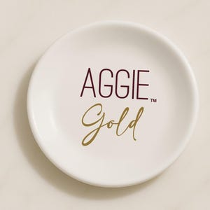 Aggie Gold, Aggie Gift, Gig &#39;em Aggies, Aggie Spirit, Texas Aggie, Texas A&M Ring Dish, TAMU Grad, Aggie Grad, Aggie Trinket Dish