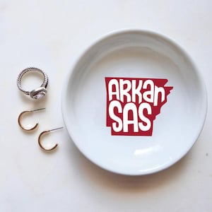 Arkansas Ring Dish, Arkansas Grad Gift, Arkansas State Gift, Arkansas Memento, Arkansas Gifts, AR State Pride, Arkansas Hometown, Arkansas