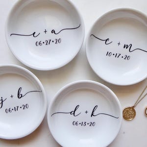 Engagement Ring Dish, Wedding Ring Dish, Engagement Gift, Just Engaged, Wedding Gift, Bridal Gift, Anniversary Gift, Couples Initials
