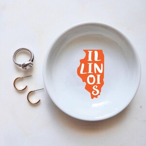 Illinois Ring Dish, Illinois Grad Gift, Illinois State Gift, Illinois Memento, Illinois Gifts, IL State Pride, Illinois Hometown