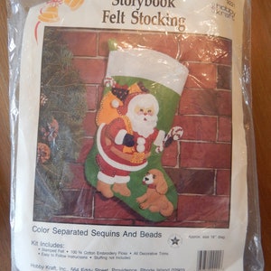 STORYBOOK FELT STOCKING Vintage Christmas Holiday Stocking Kit - Etsy