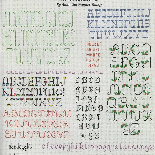20 BACKSTITCH ALPHABETS Vintage 1985 Cross Stitch Pattern Chart Leaflet Interesting Needlework Stitchery Letter Designs- Hard Copy