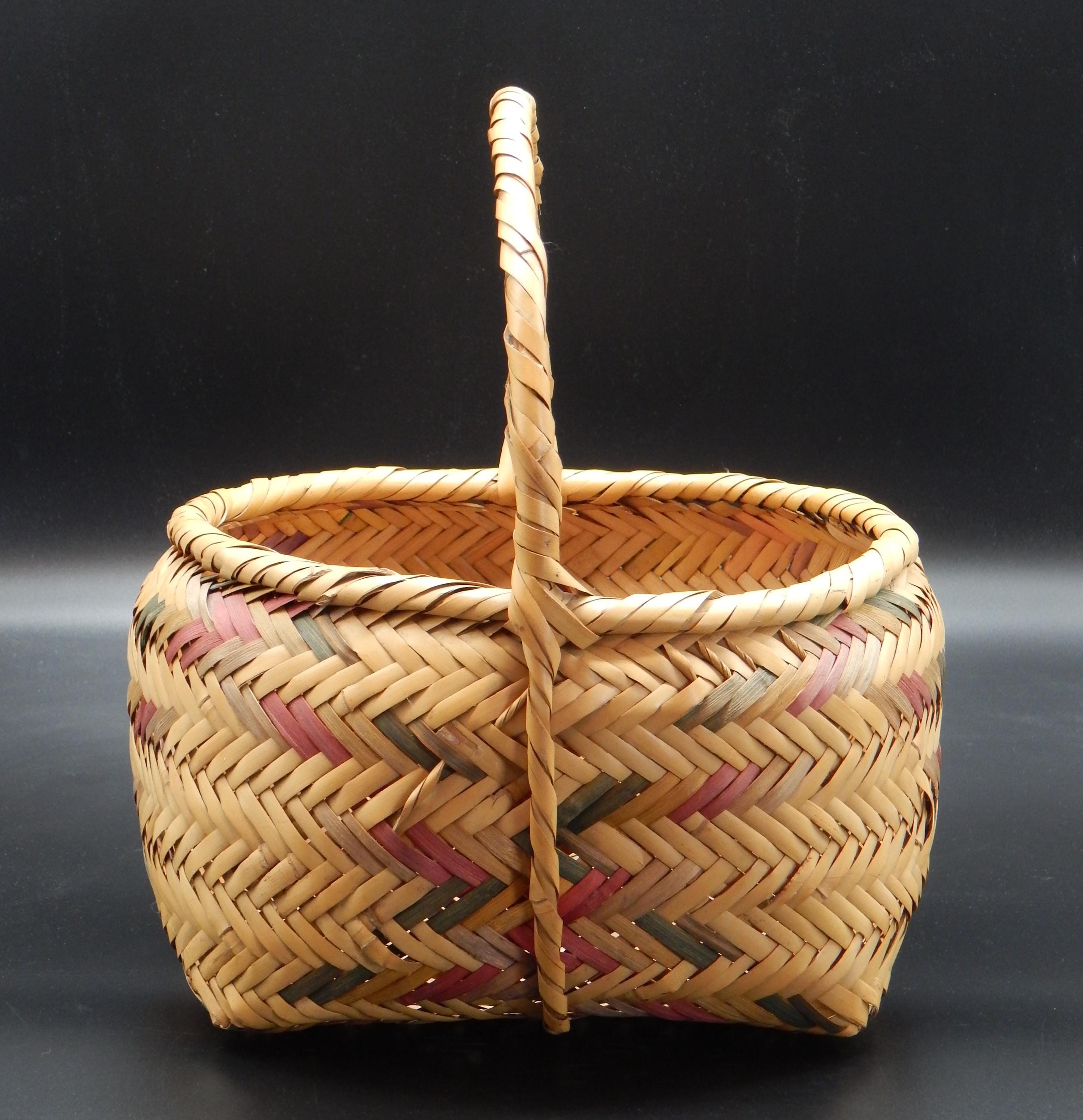 CHOCTAW POLYCHROME BASKET Vintage Native American Indian Basketry