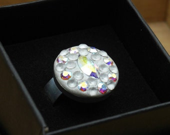 Big Rainbow Crystal ring