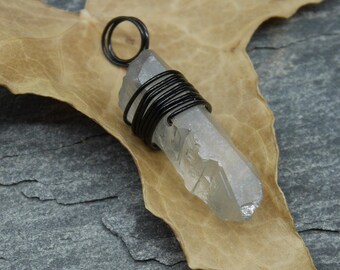 Wire wrapped prism Quartz pendant