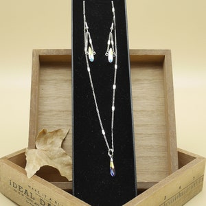 Crystal Necklace and assorted earrings - 5 colors available