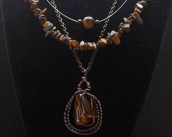 Tigers eye multi layer necklace for woman