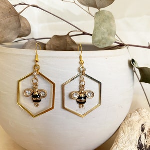 Boucles d’oreilles Hexagon-Honeybee