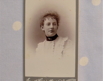 ALICE, Victorian photograph of a young woman, original carte-de-visite CdV, 2.5 x 4".