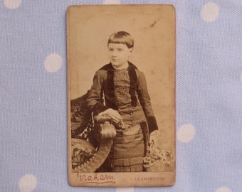 RUBY, Victorian photograph of a young girl, original carte-de-visite CdV, 2.5 x 4".